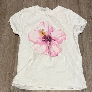 Streetwear Society White Tee with Pink Floral Design